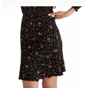 Madewell Floral Mini Skirt with Flounced Hem